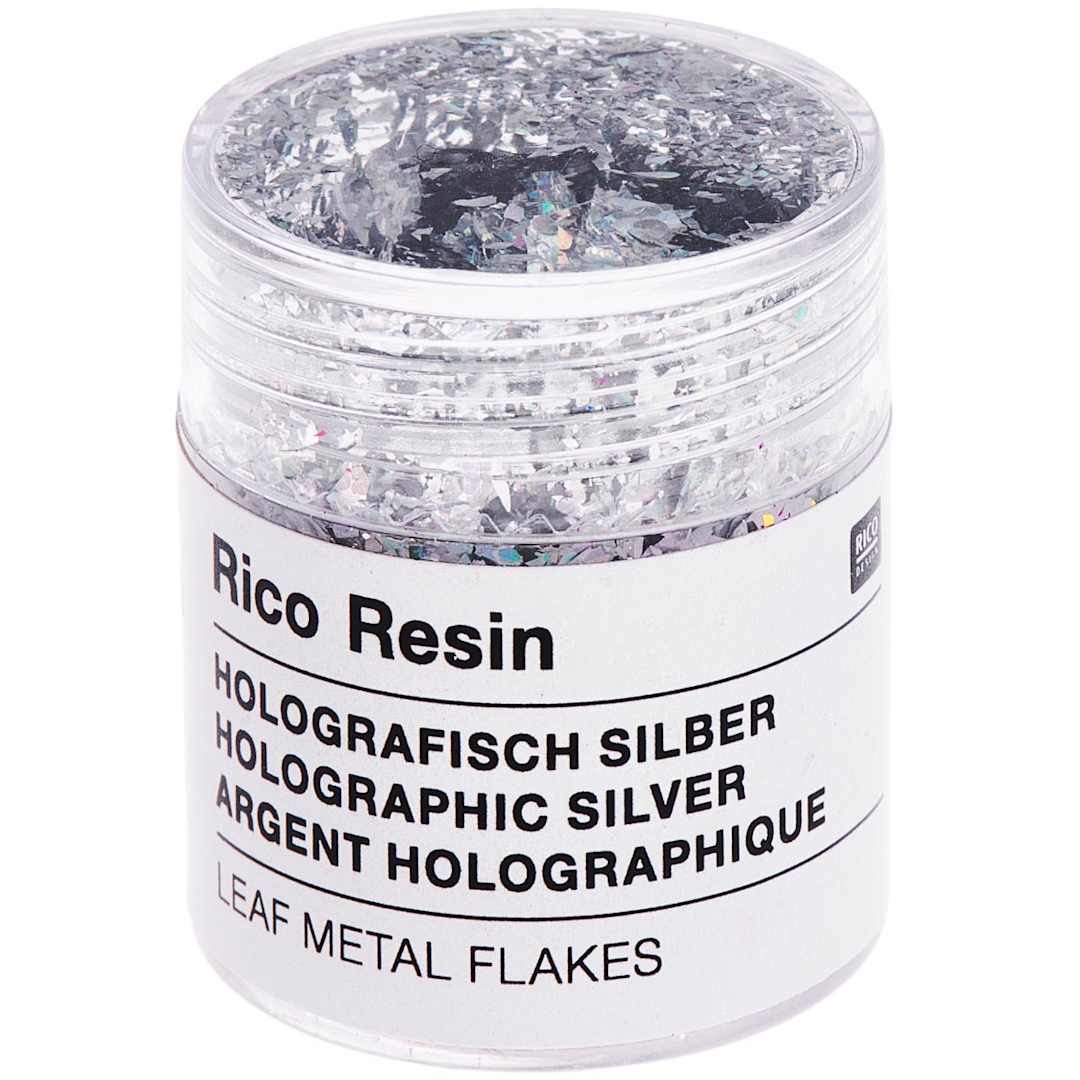 Open in modal - Resin Leaf Metal Flakes Holographic Silver