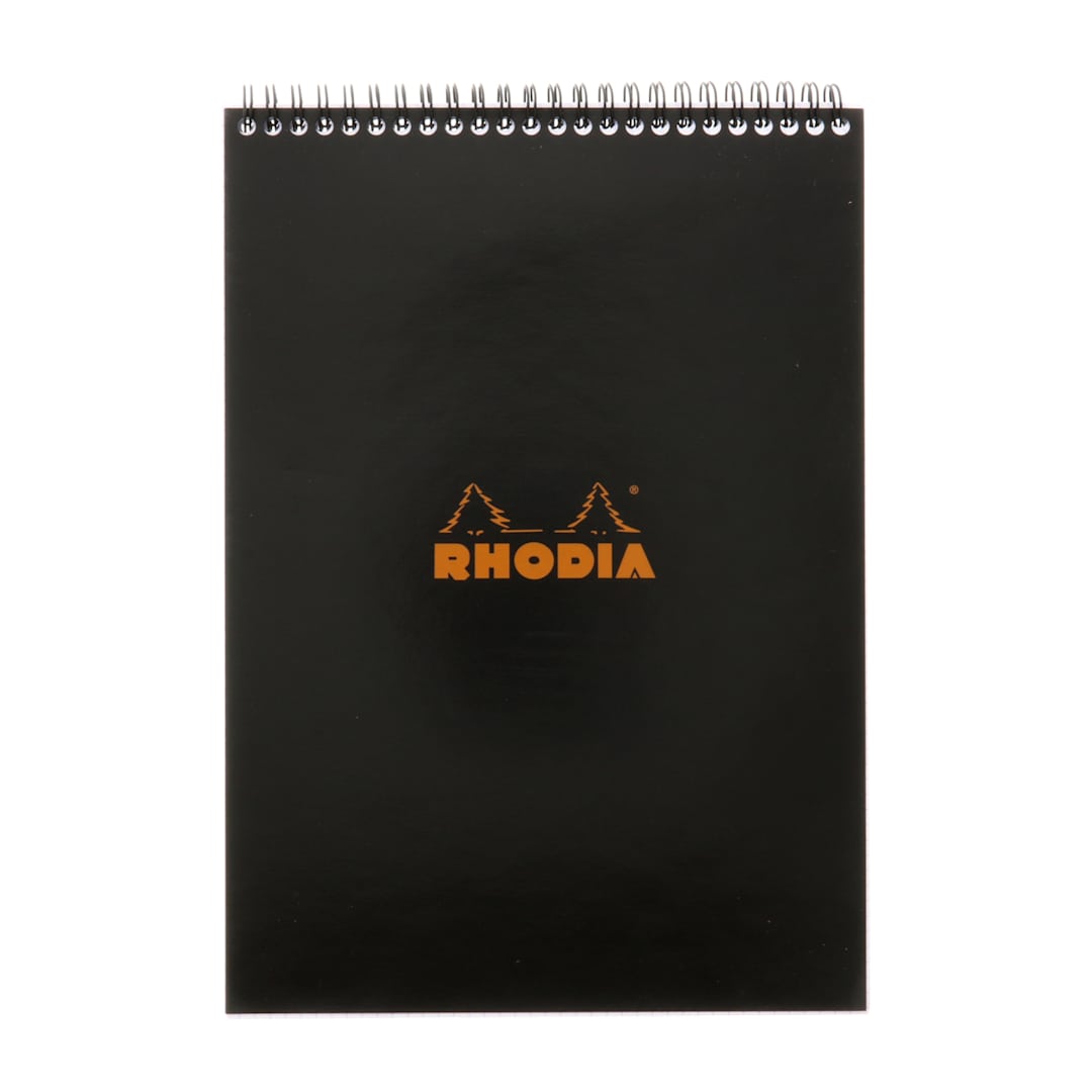 Open in modal - Rhodia Wire-Bound Sketchbook, Graph, 8.25 in x 11.75 in, Black
