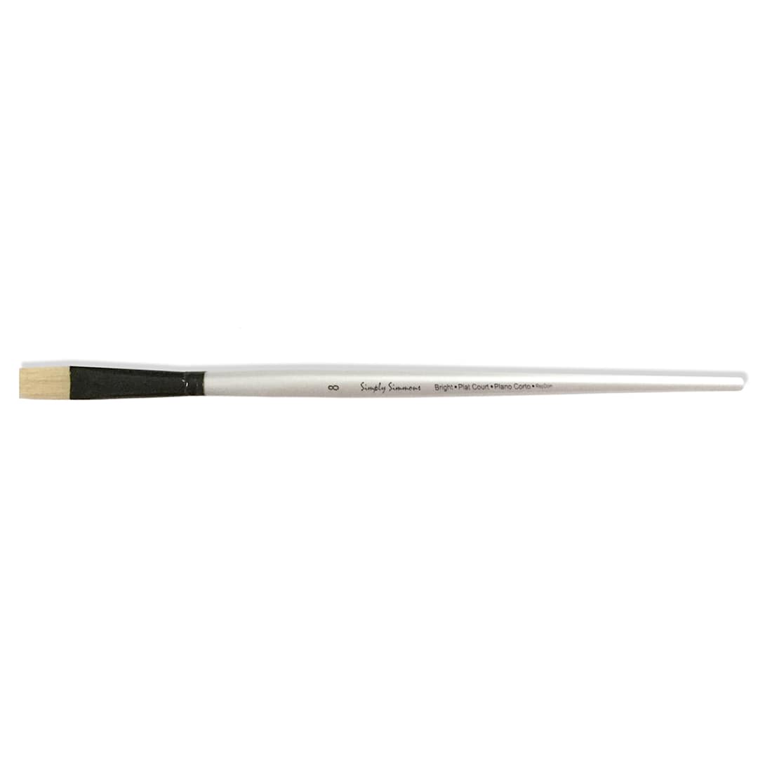 Open in modal - Robert Simmons Simply Simmons Short Bristle, Long Handle Brush, Bristle Bright, 8