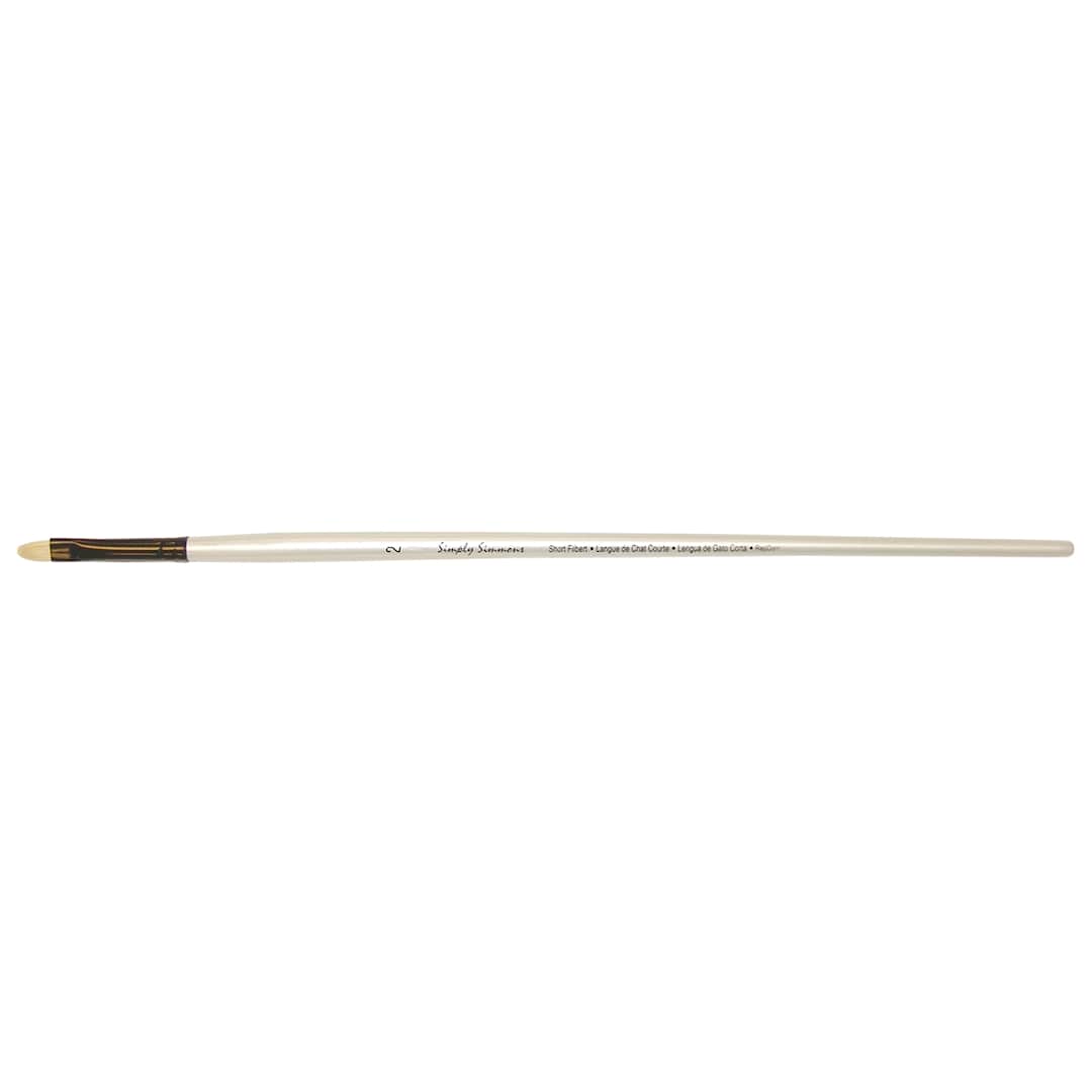 Open in modal - Robert Simmons Simply Simmons Long Handle Brush, Bristle Short Filbert, 2