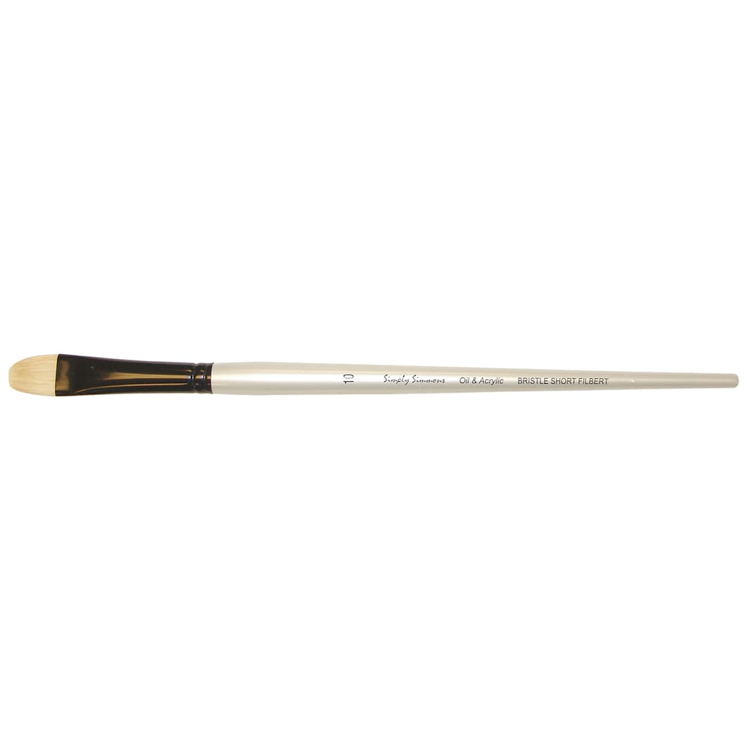 Open in modal - Robert Simmons Simply Simmons Long Handle Brush, Bristle Short Filbert, 10
