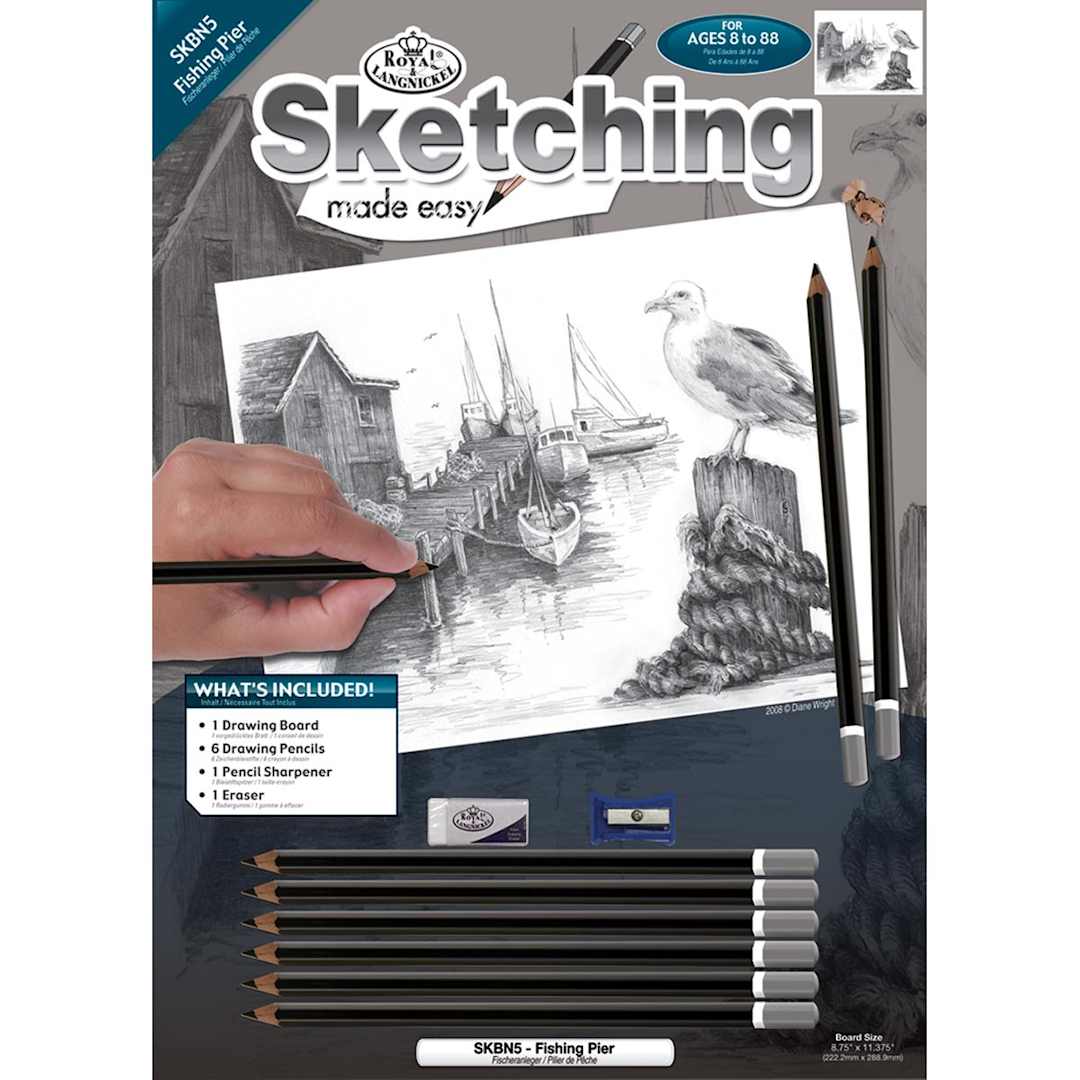 Open in modal - Sketching Made Easy Kits Fishing Pier