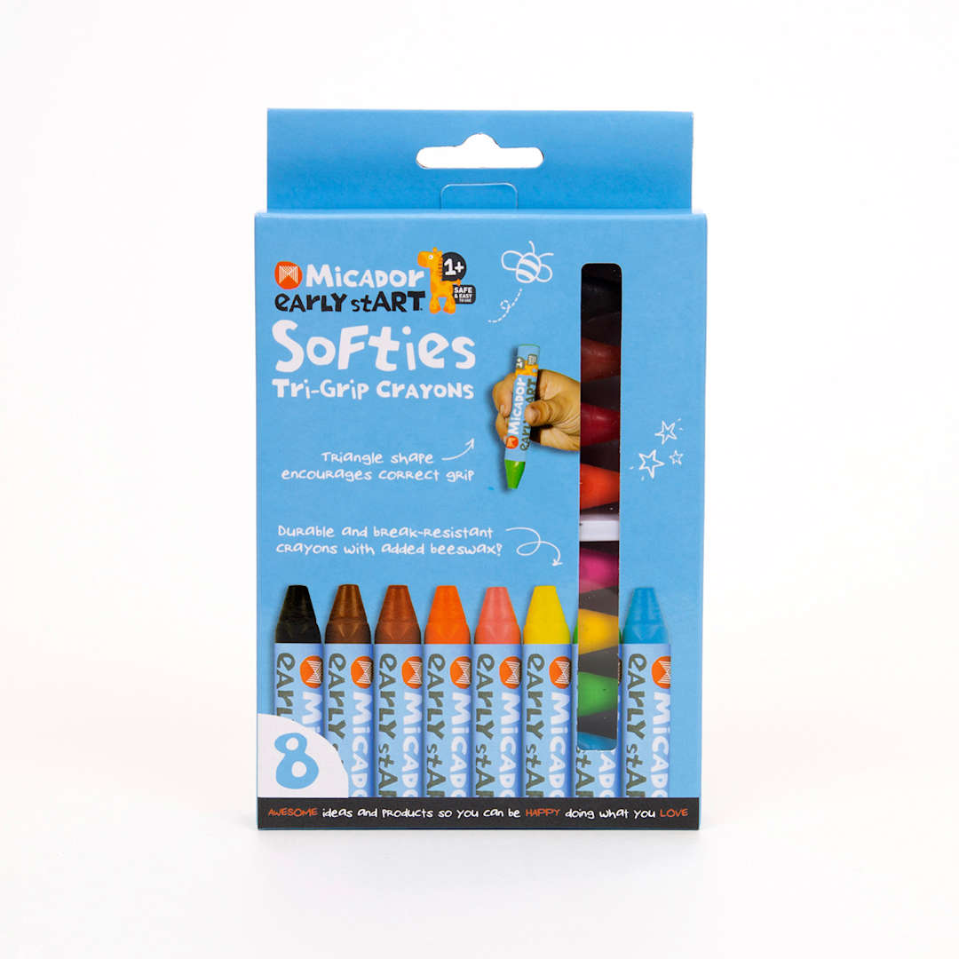Open in modal - Softies Tri-Grip Crayons 8-Crayon Pack
