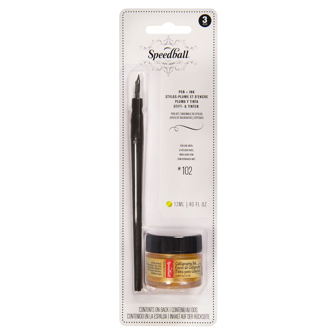 Open in modal - Pen & Ink Sets Pen Set with Gold Ink - Peggable
