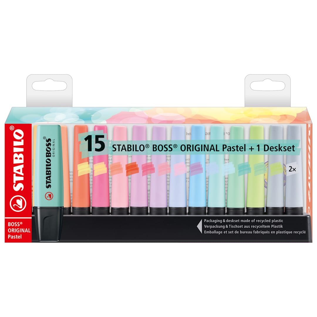 Open in modal - BOSS ORIGINAL Highlighters Set 15-Highlighter Pastel Desk Set