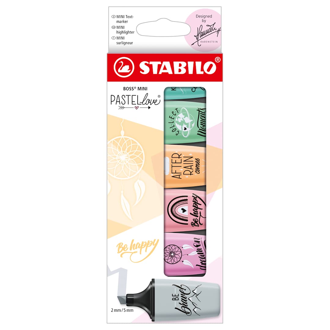 Open in modal - BOSS Mini Highlighter Set 6-Color Pastellove Set II (Hint of Mint, Touch of Turquoise, Pink Blush, Dusty Gray, Pale Orange, Frozen Fuchsia)