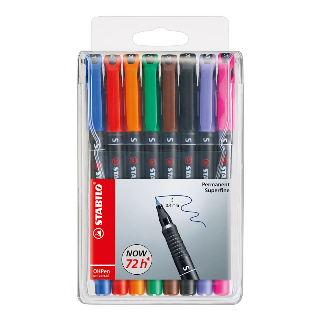 Open in modal - OHPen Universal Pen 8 Color Set - .4mm Permanent - Peggable