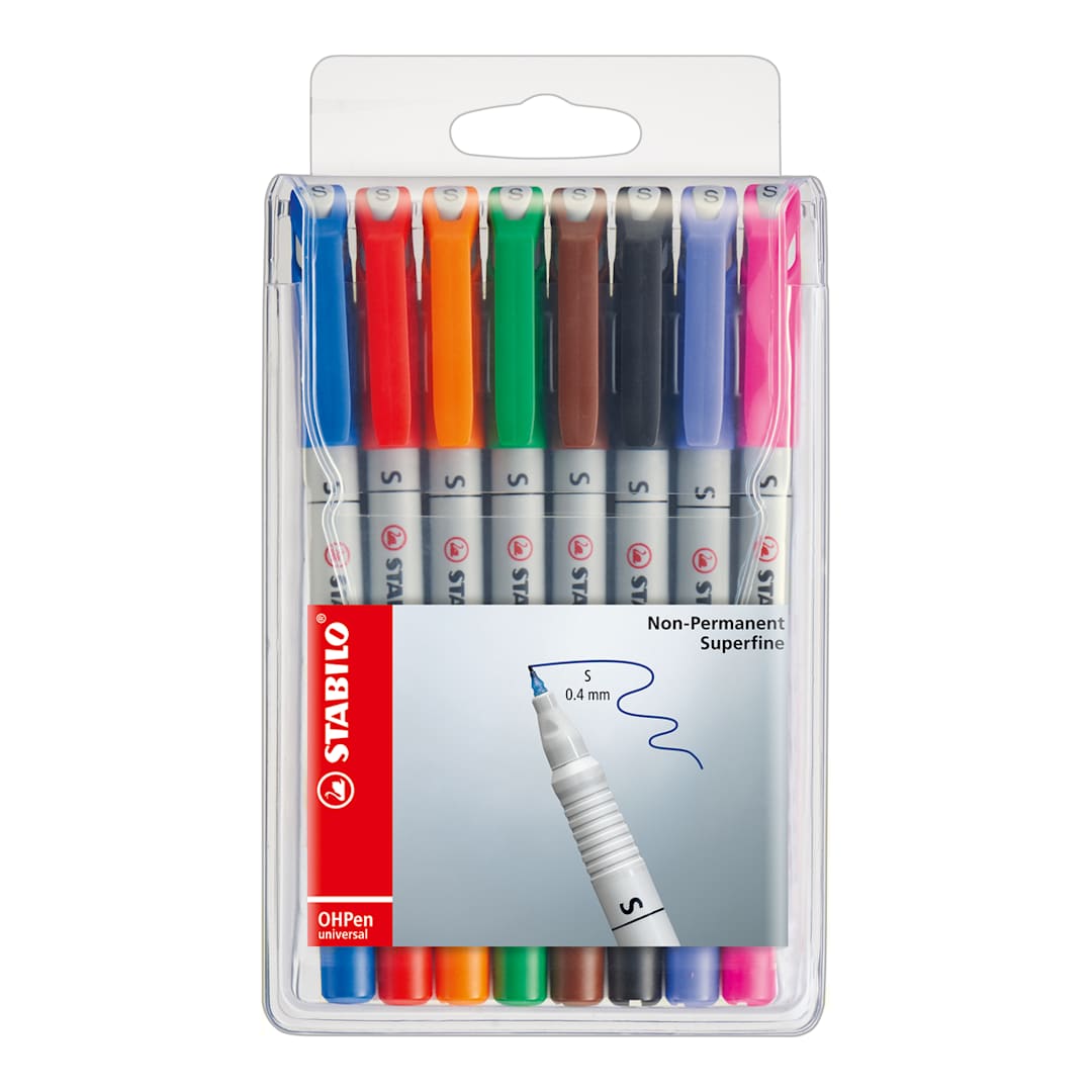 Open in modal - OHPen Universal Pen 8 Color Set - .4mm Non Permanent - Peggable