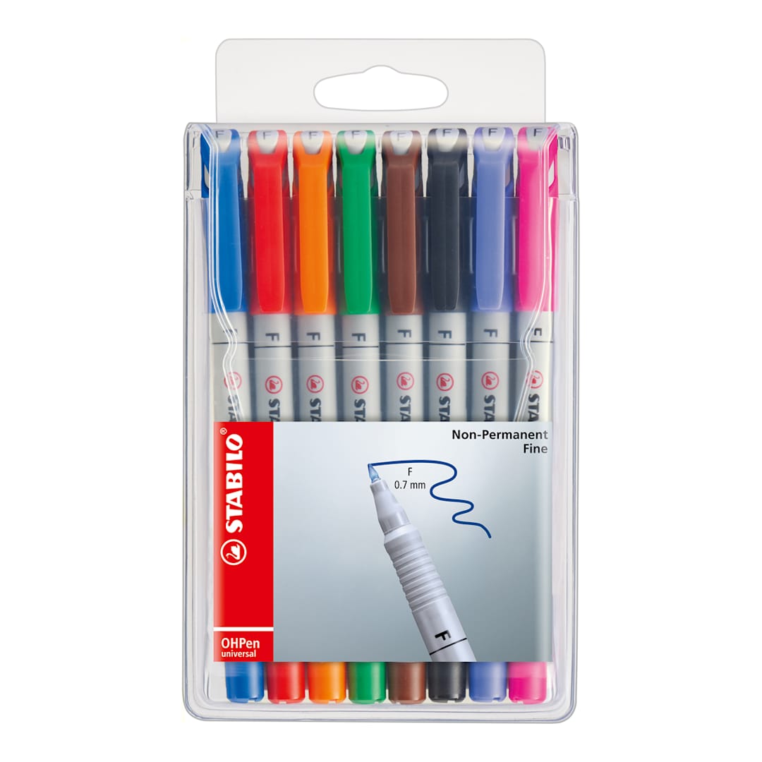 Open in modal - OHPen Universal Pen 8 Color Set - .7mm Non Permanent - Peggable