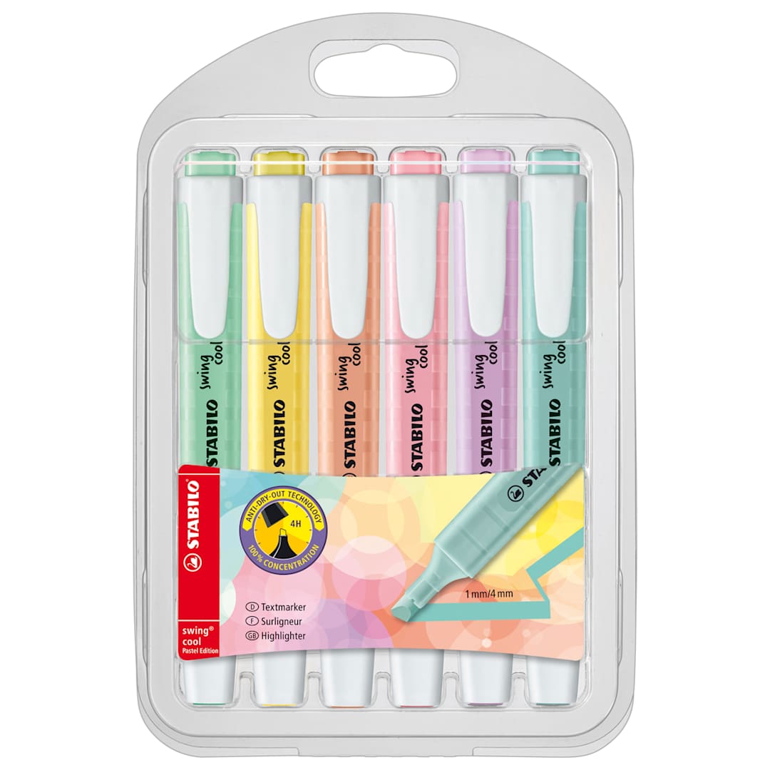 Open in modal - Stabilo Swing Cool Pastel Edition Highlighters Set of 6