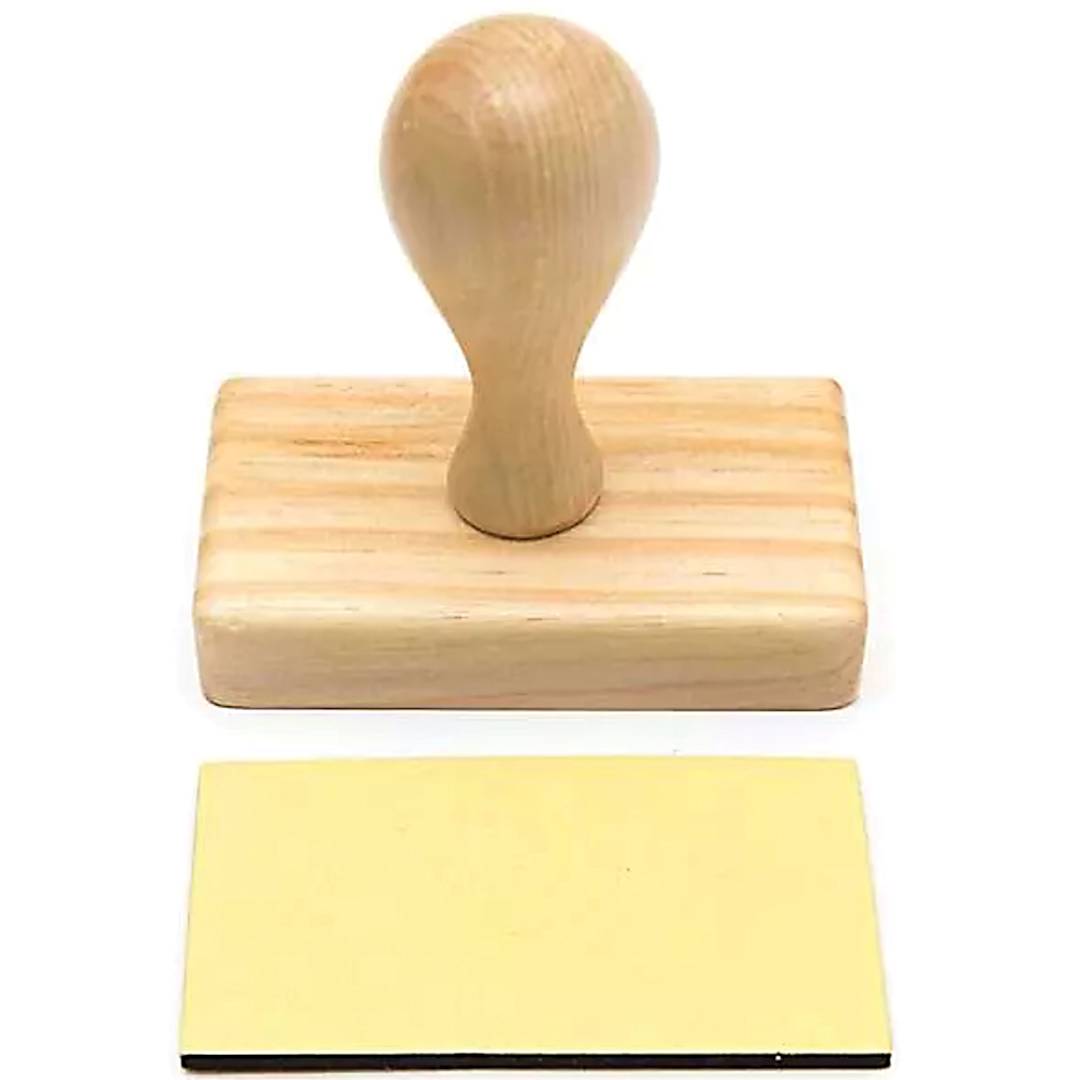 Open in modal - DIY Stamp Blocks Wooden Stamp with Handle - Rectangle
