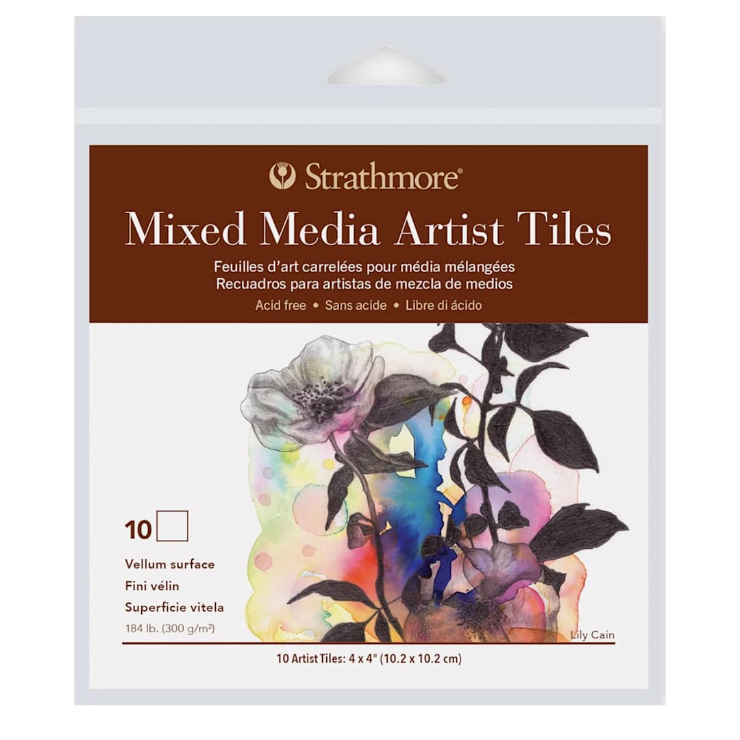 Open in modal - Strathmore 400 Series Mixed Media Paper Pack, 4" x 4", Pkg of 10