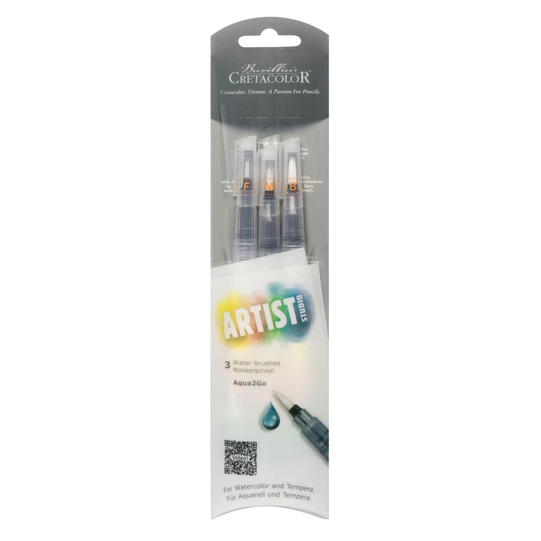 Open in modal - Cretacolor Aqua2Go Waterbrushes, Set of 3
