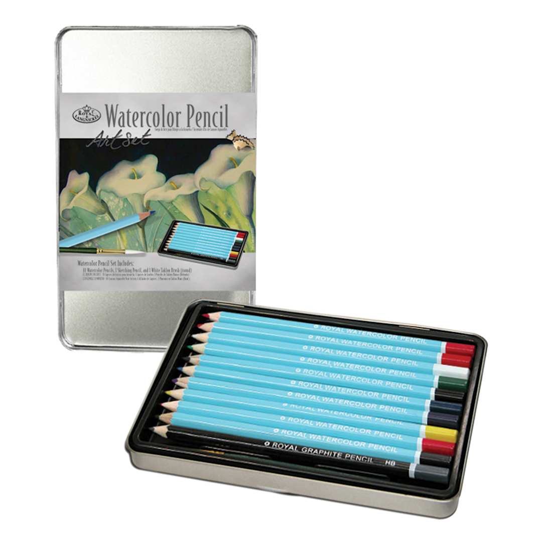 Open in modal - Watercolor Pencil Small Tin Art Set 12 Pieces