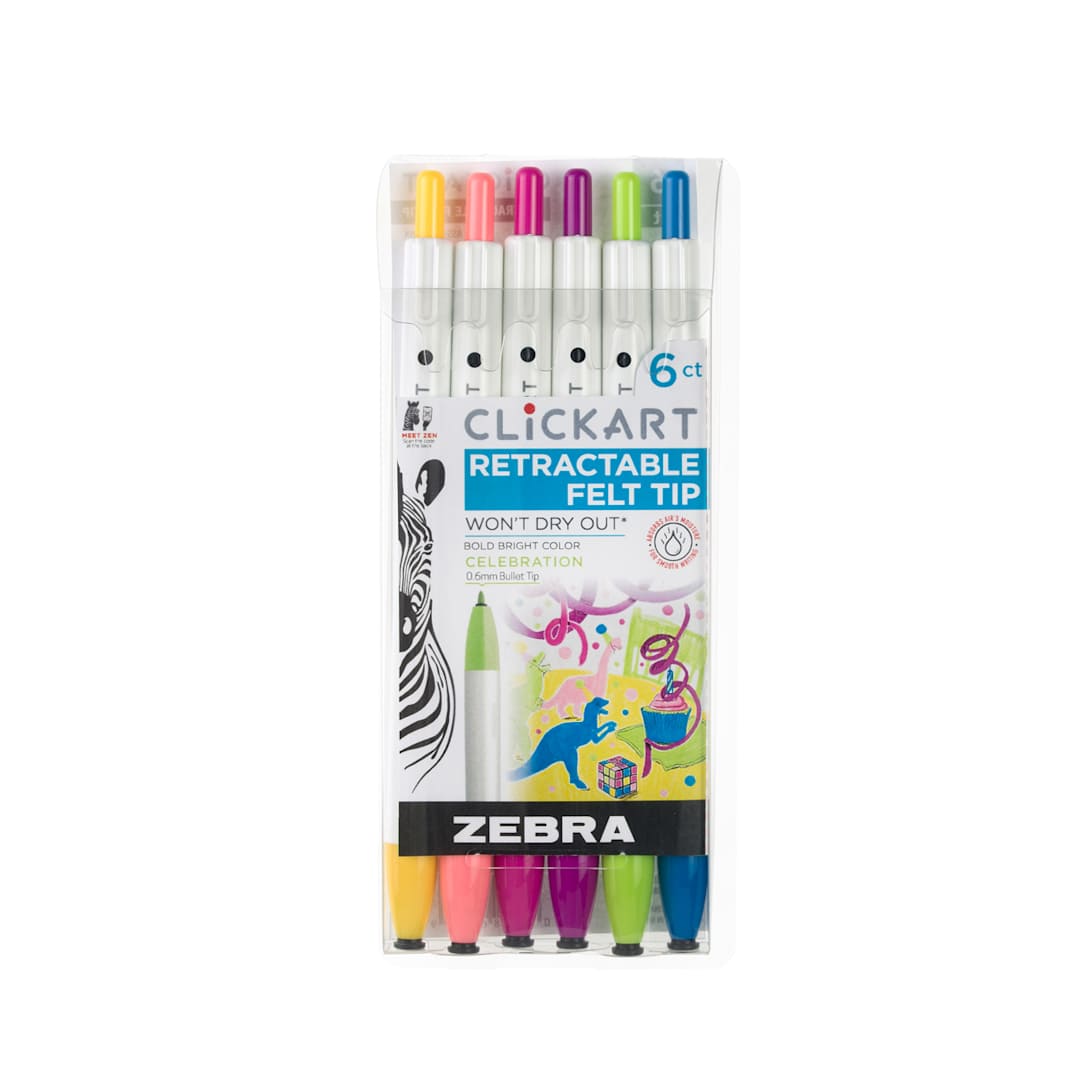 Open in modal - ClickArt Retractable Marker Pen 6-Pen Celebration Set
