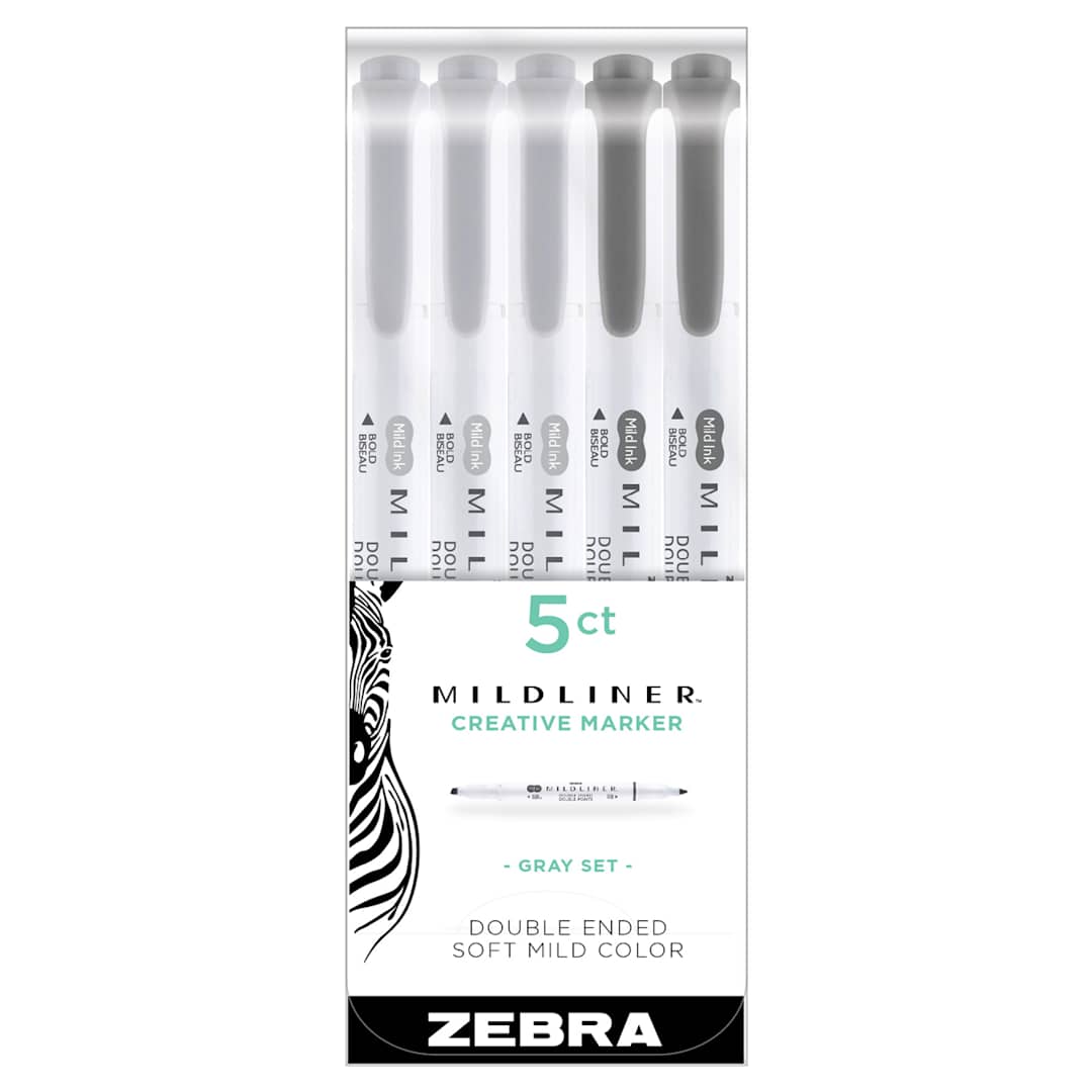 Open in modal - Mildliner Double-Ended Highlighter Set 5-Color Gray Set