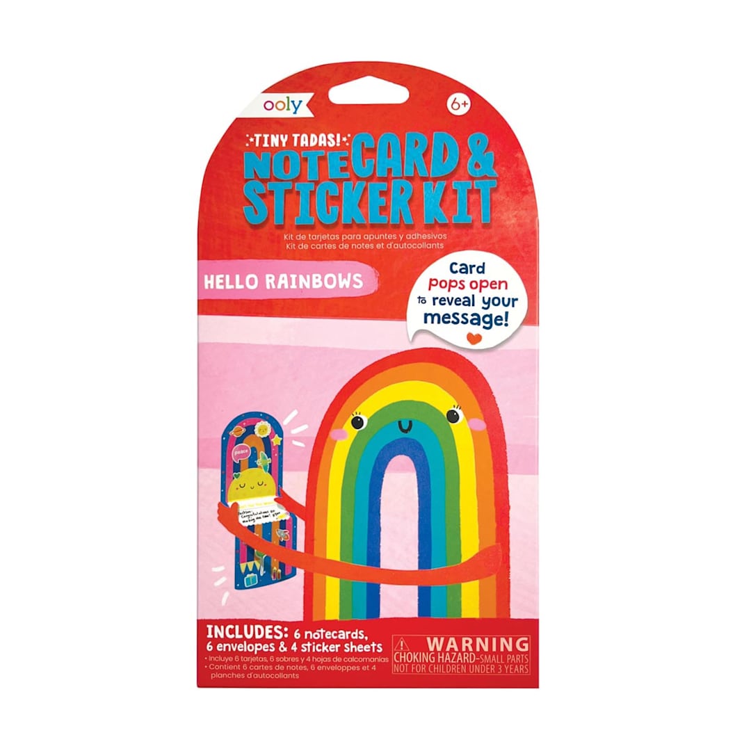 Open in modal - Tiny Tada! Note Cards & Sticker Set Hello Rainbows