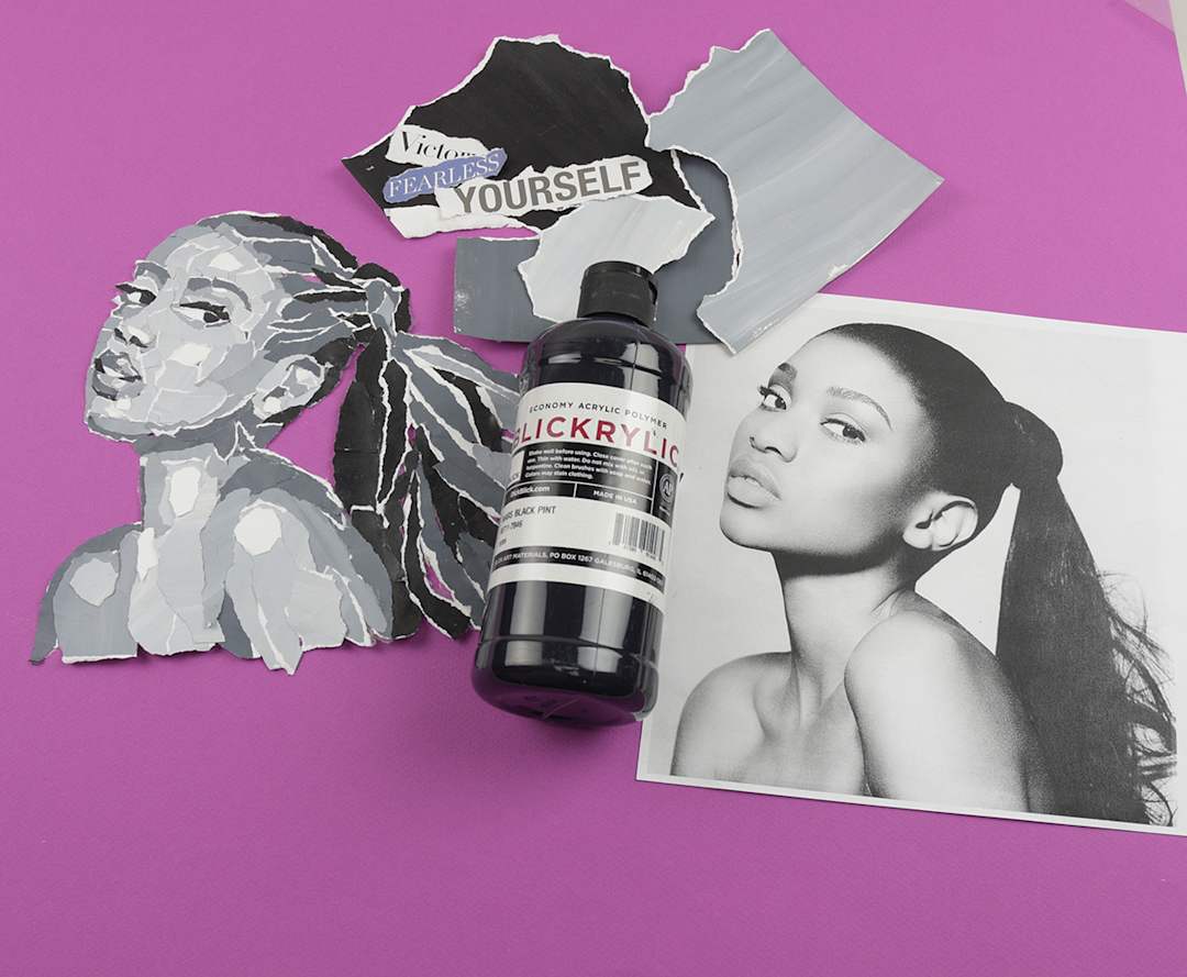 Open in modal - torn paper portraits