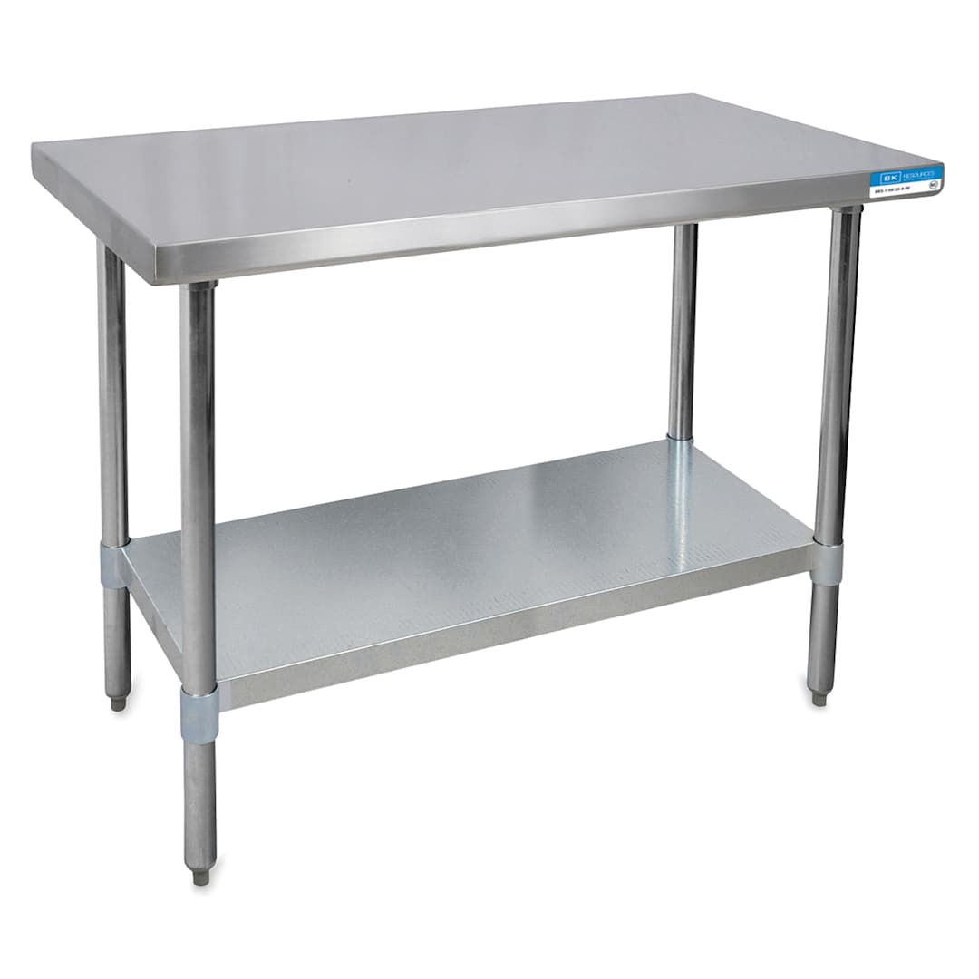 Open in modal - Stainless Steel Tables - 48" long table shown at angle
