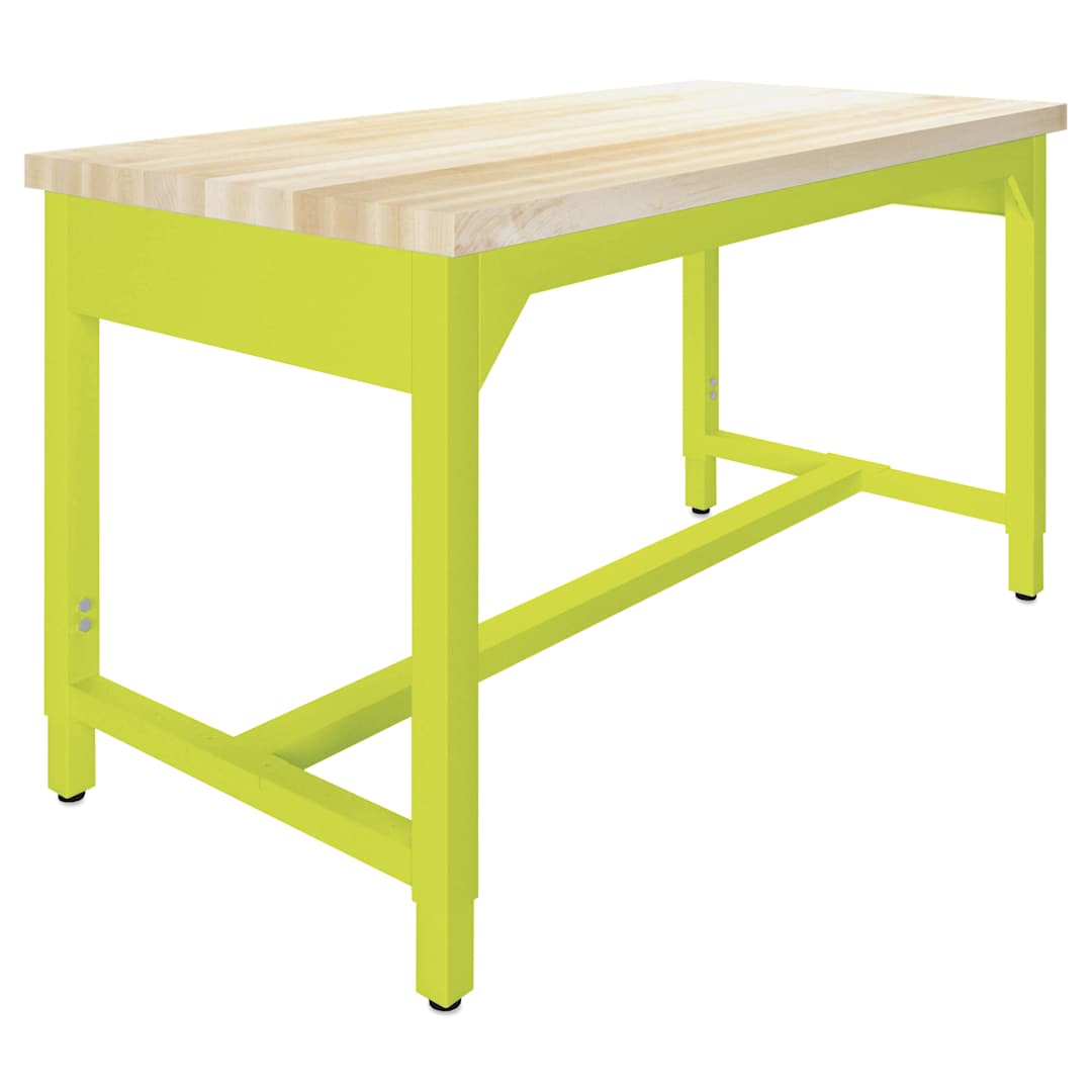 Open in modal - Diversified Spaces Fab-Lab Workbench - Butcher Block Top, Lime, 60" x 30"