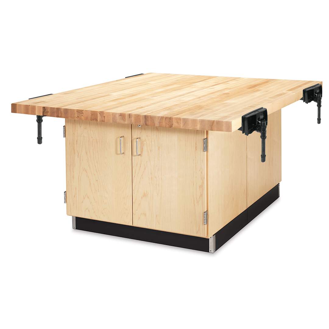 Open in modal - Diversified Spaces 4-Station Workbench - With 4 Vises (not shown in photo)