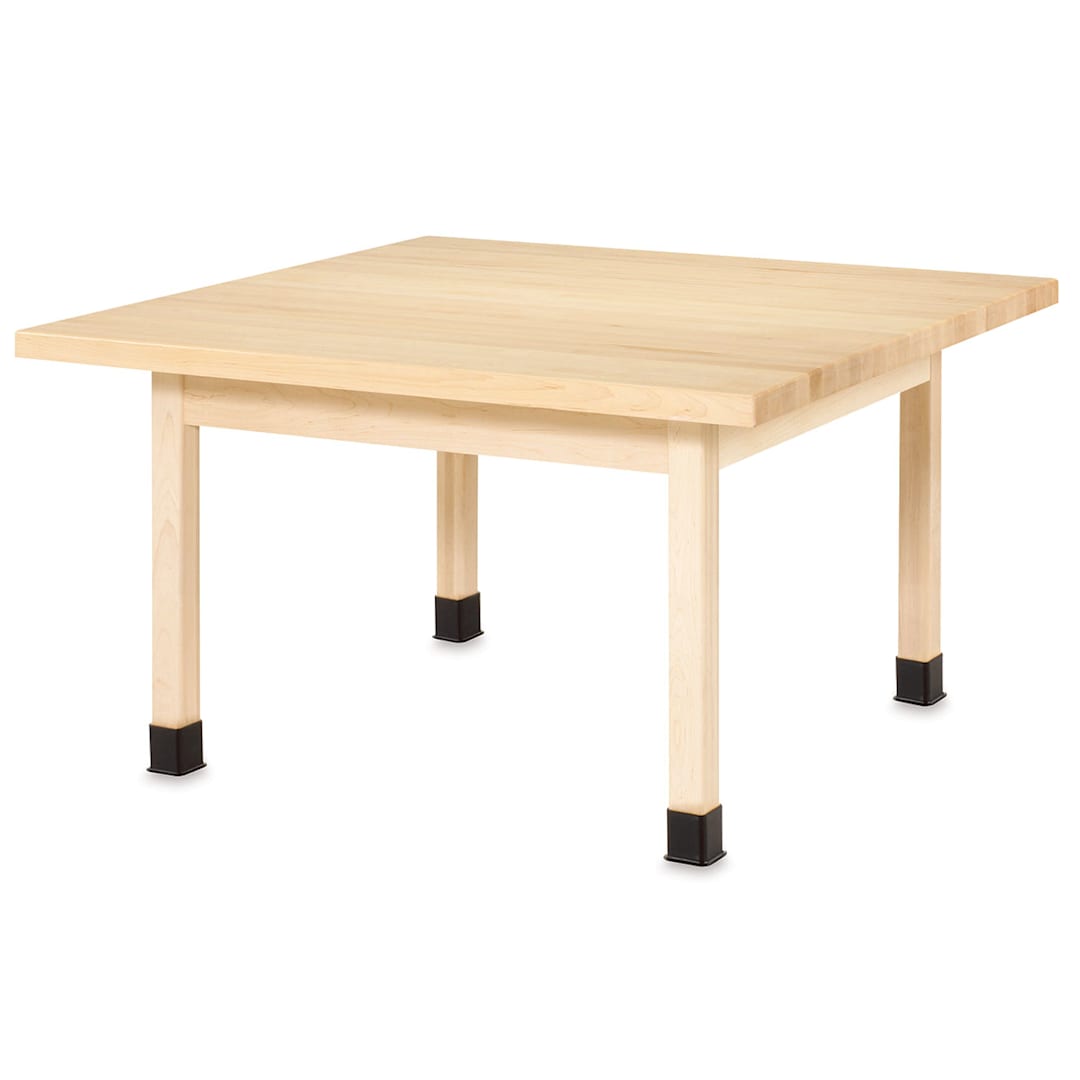 Open in modal - Diversified Spaces Four-Student Tables - Angled view of table with Maple Top