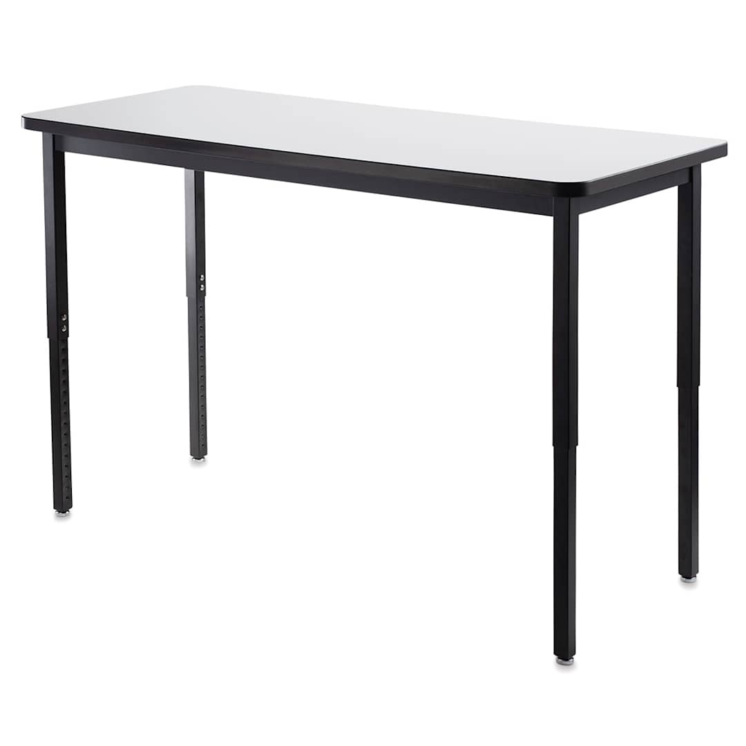 Open in modal - National Public Seating Adjustable Height Utility Table - Whiteboard Top