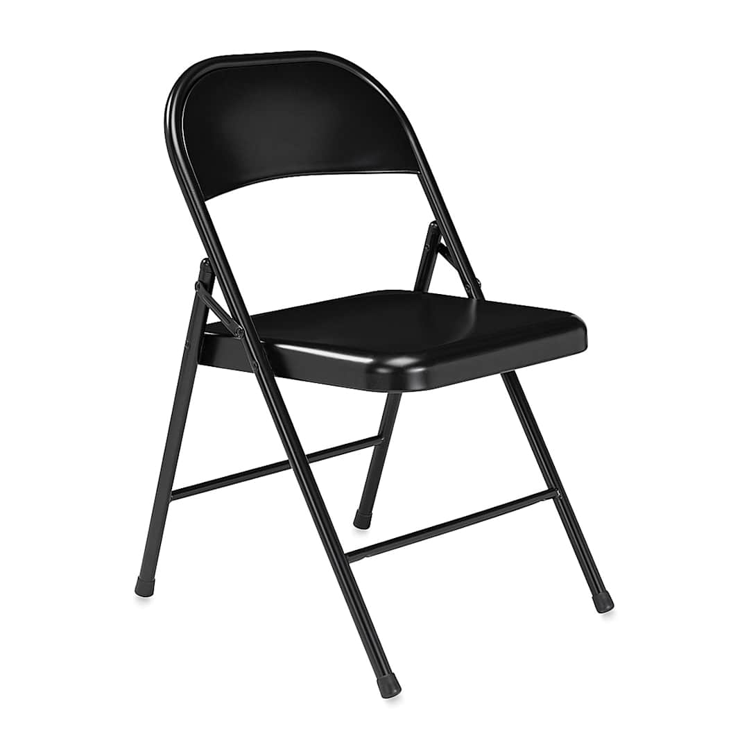 Open in modal - National Public Seating Commercialine Folding Chair shown in black front view