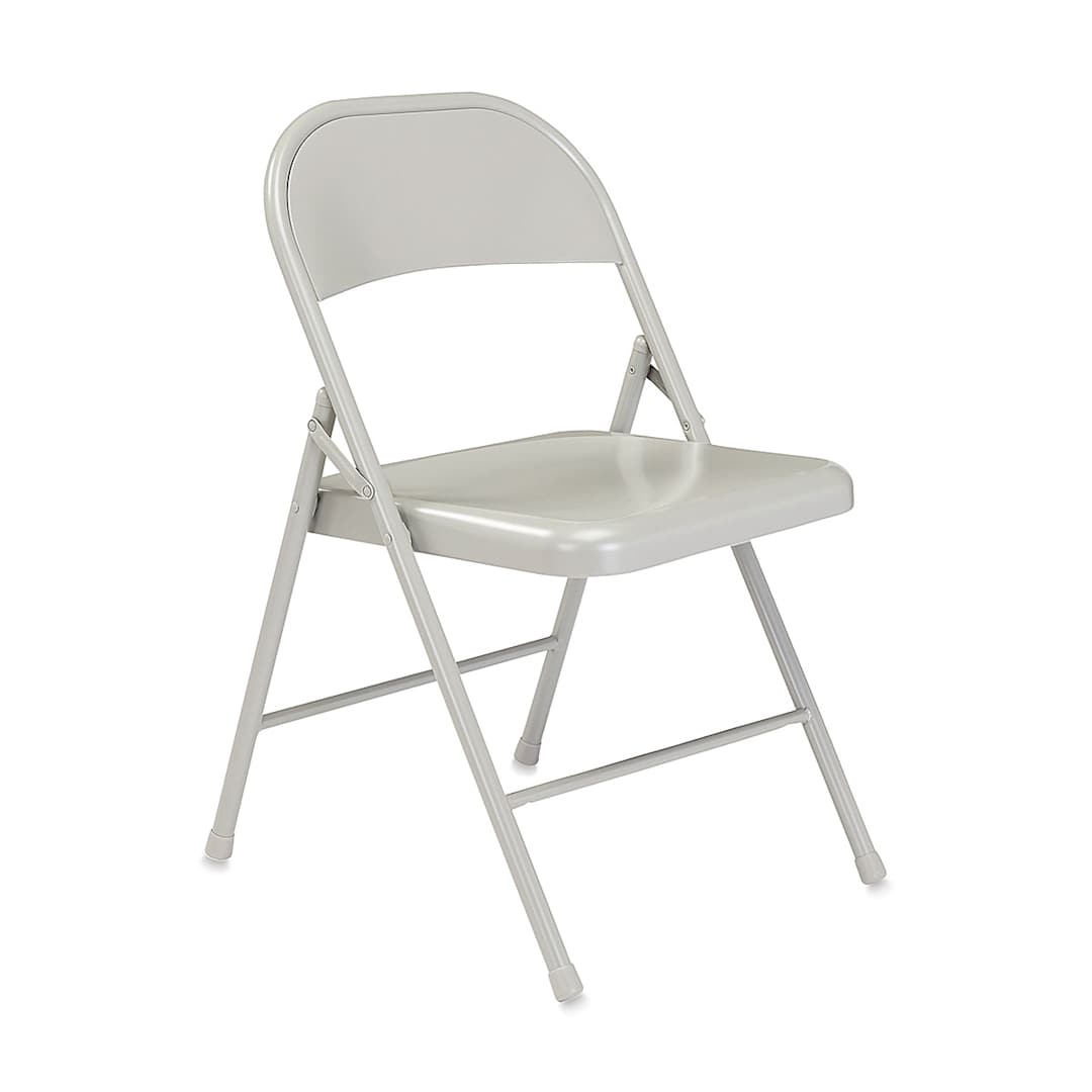 Open in modal - National Public Seating Commercialine Folding Chair shown in Gray front view