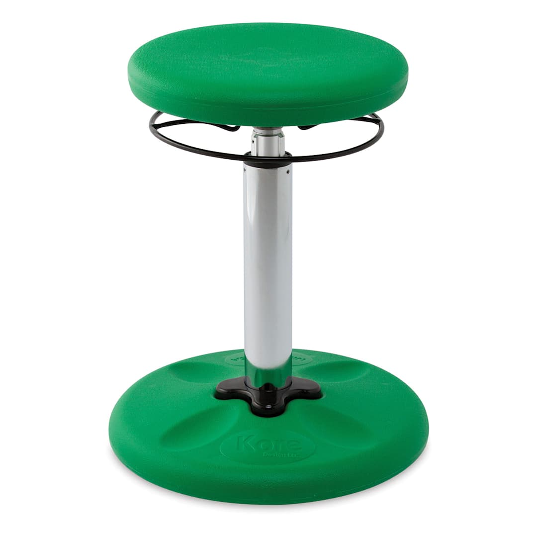 Open in modal - Kore Design Kids Tall Adjustable Chair - Green, Shown at minimum height.