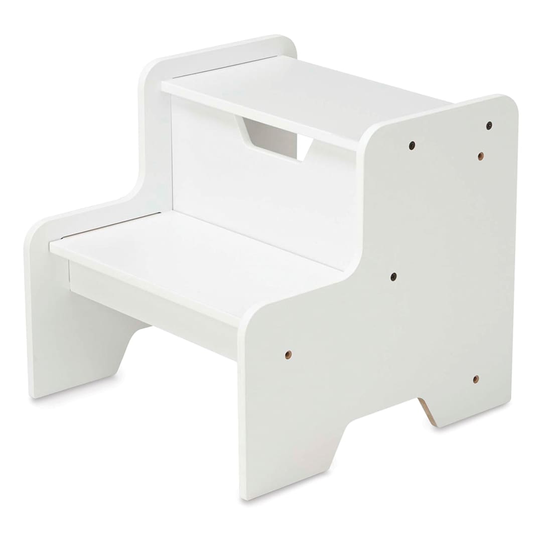 Open in modal - Melissa & Doug Step Stool - White, 14"H x 14-1/4"W x 15-1/4"D