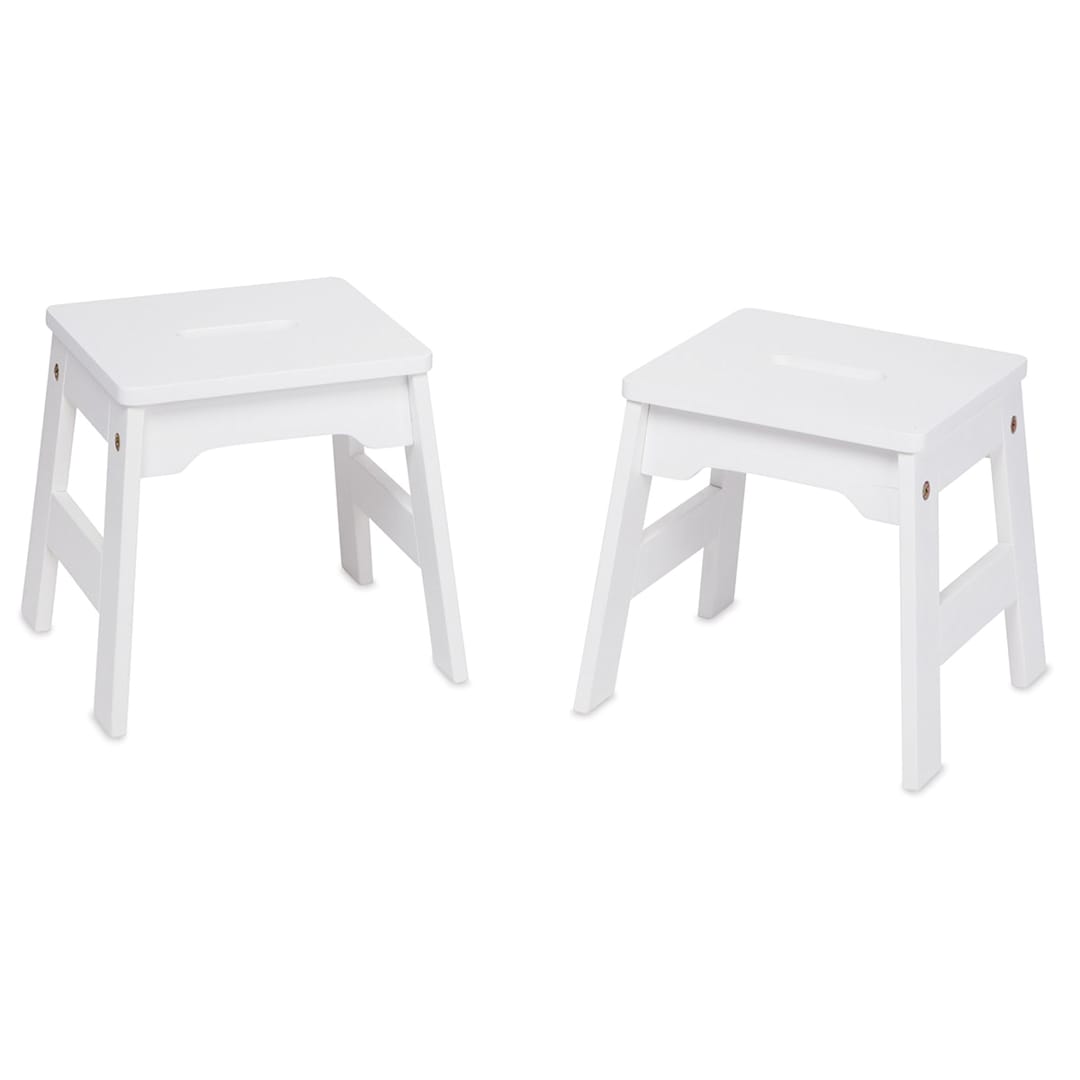 Open in modal - Melissa & Doug Wooden Stool Set - White