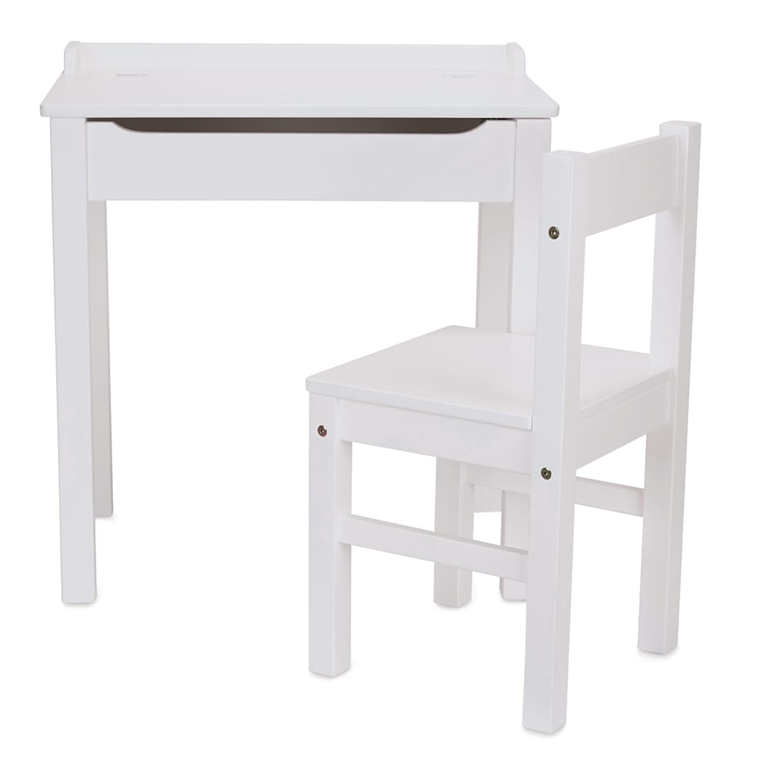 Open in modal - Melissa & Doug Lift Top Desk and Chair - White