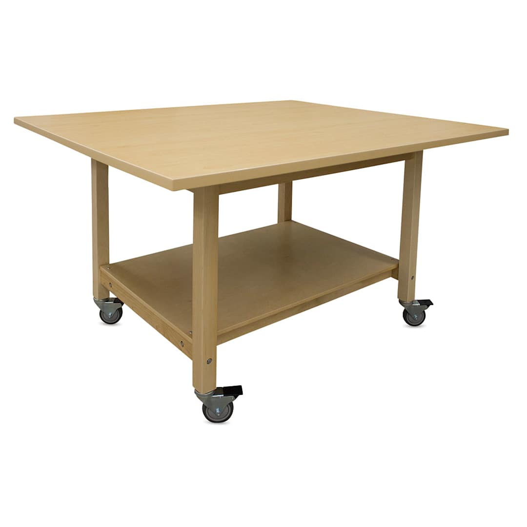 Open in modal - Hann Student Project Table with Casters - Maple Laminate Top, 64"W x 54"D x 36"H