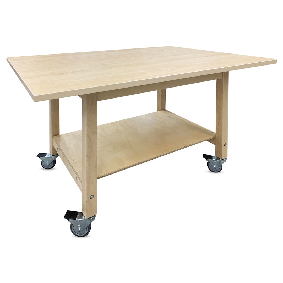 Open in modal - Hann Student Project Table with Casters - Maple Laminate Top, 60"W x 42"D x 36"H
