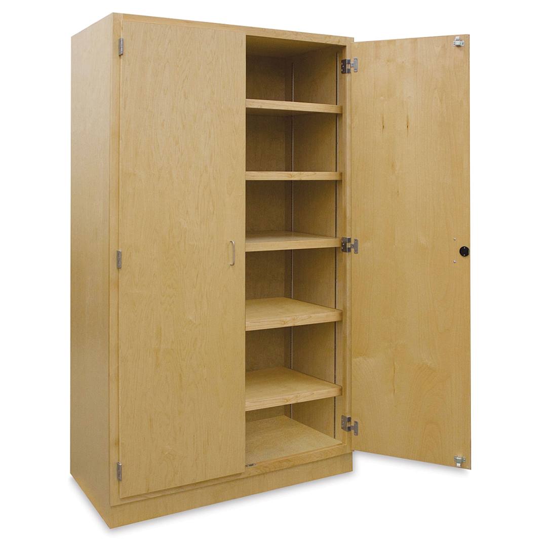 Open in modal - Hann Large Capacity Storage Cabinet with 5 Shelves, Maple