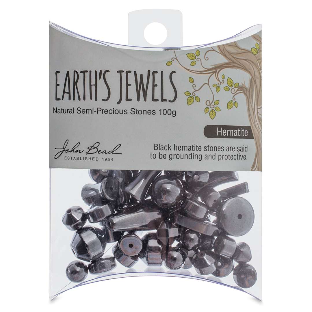 Open in modal - John Bead Earth's Jewels - Front view of package of  Hematite Beads