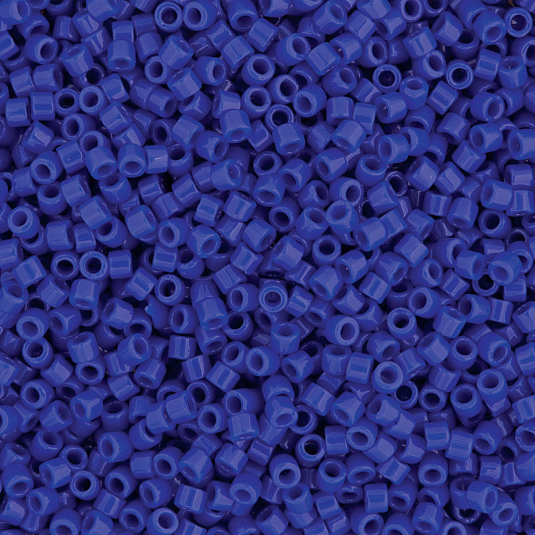 Open in modal - John Bead Miyuki Delica Glass Beads- Cobalt Blue, Glossy (Close-up of beads)