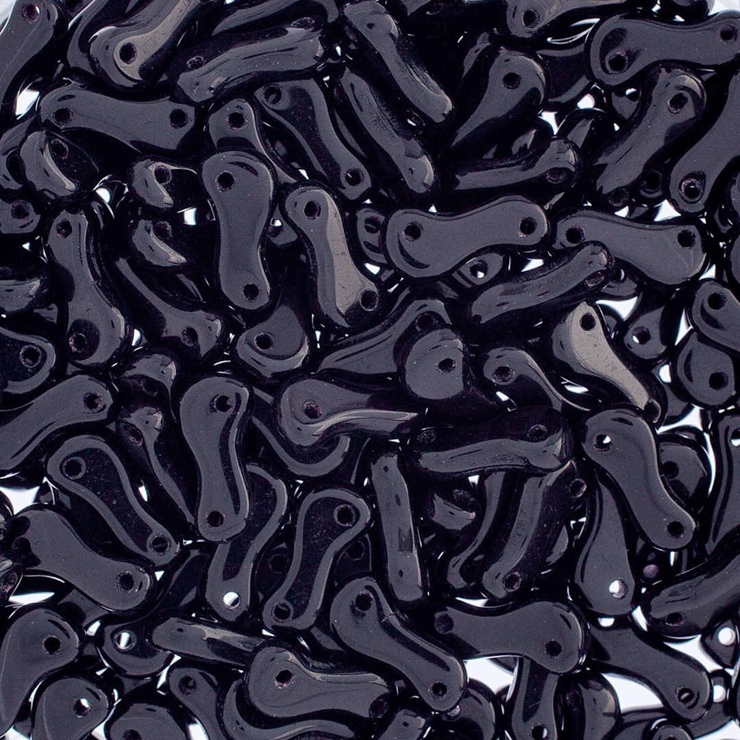 Open in modal - John Bead Czech Link Beads - Loose Glossy Black beads
