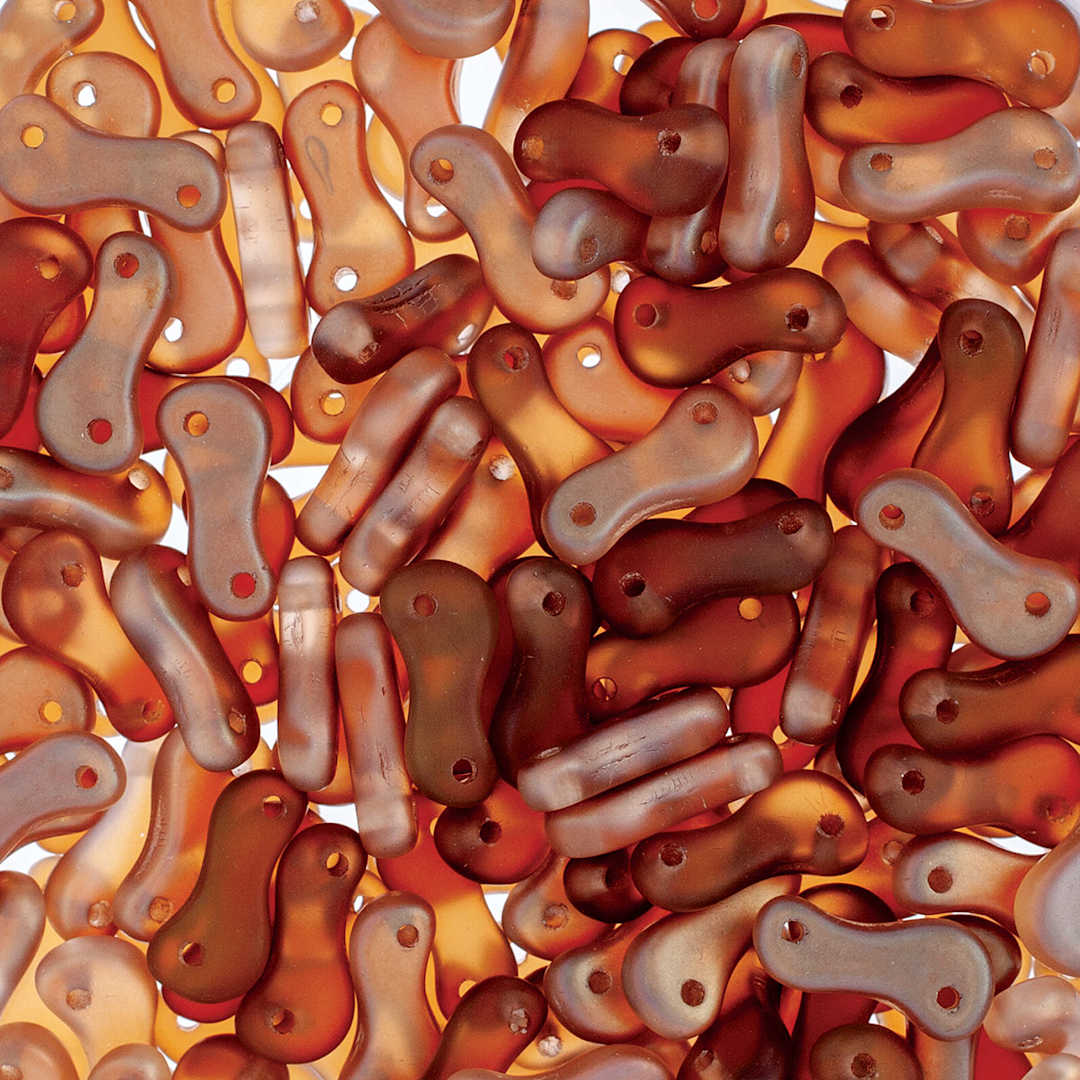 Open in modal - John Bead Czech Link Bead - Crystal and Celsian, Matte, Halfcoat, Pkg of 40