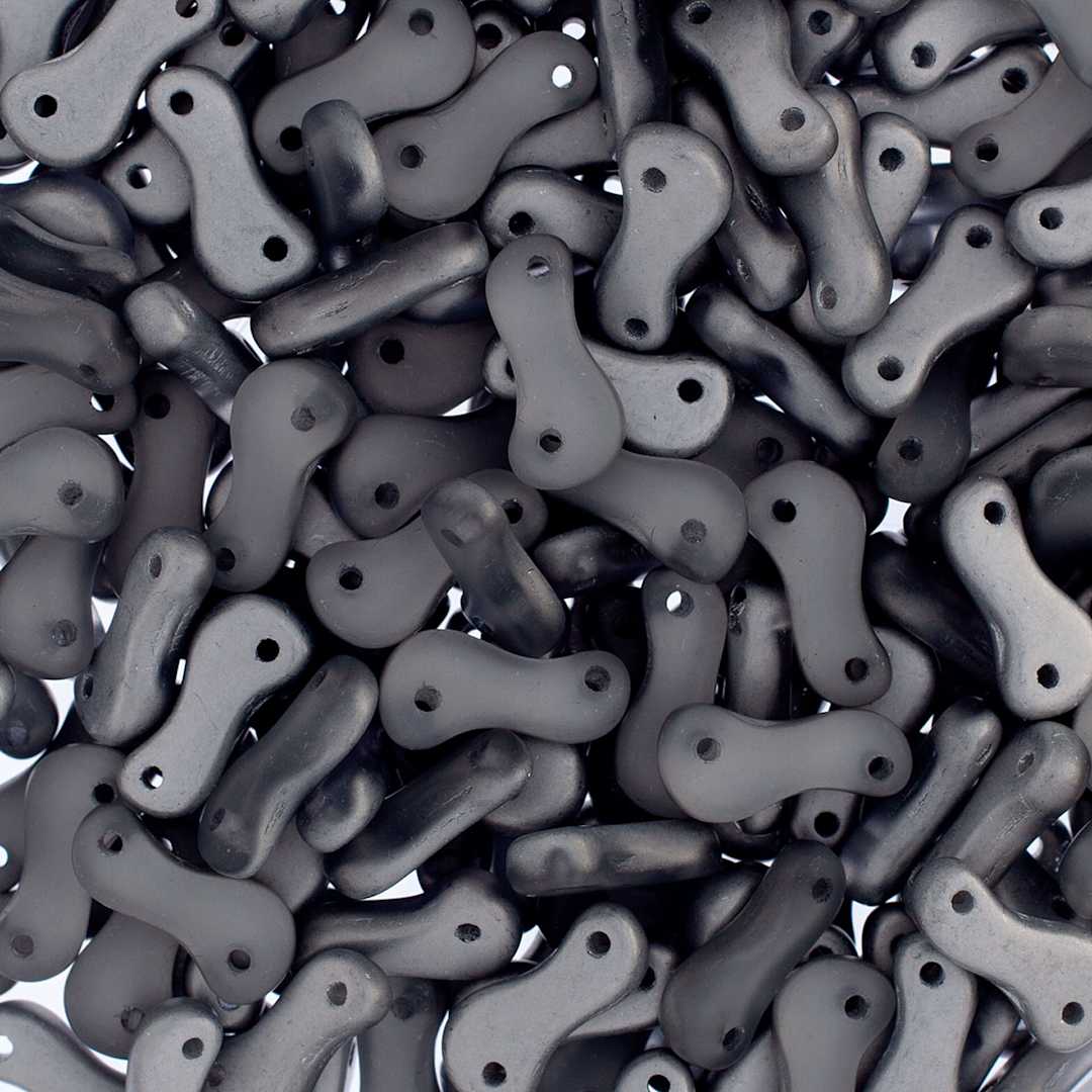 Open in modal - John Bead Czech Link Bead - Crystal and Silver Labrador, Matte, Halfcoat, Pkg of 40