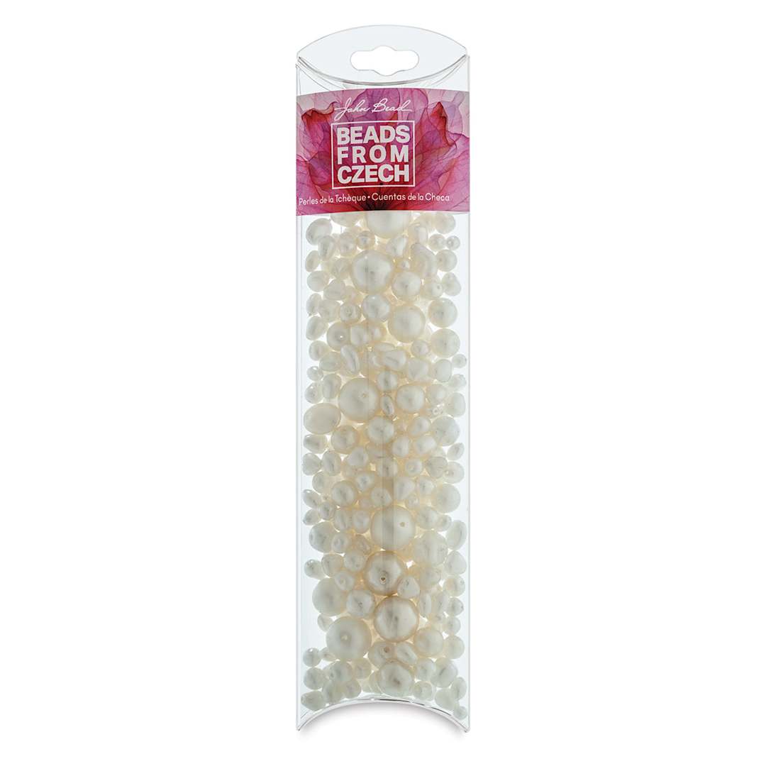 Open in modal - John Bead Czech Glass Bead Mix - Iceland Pearls, 100 g