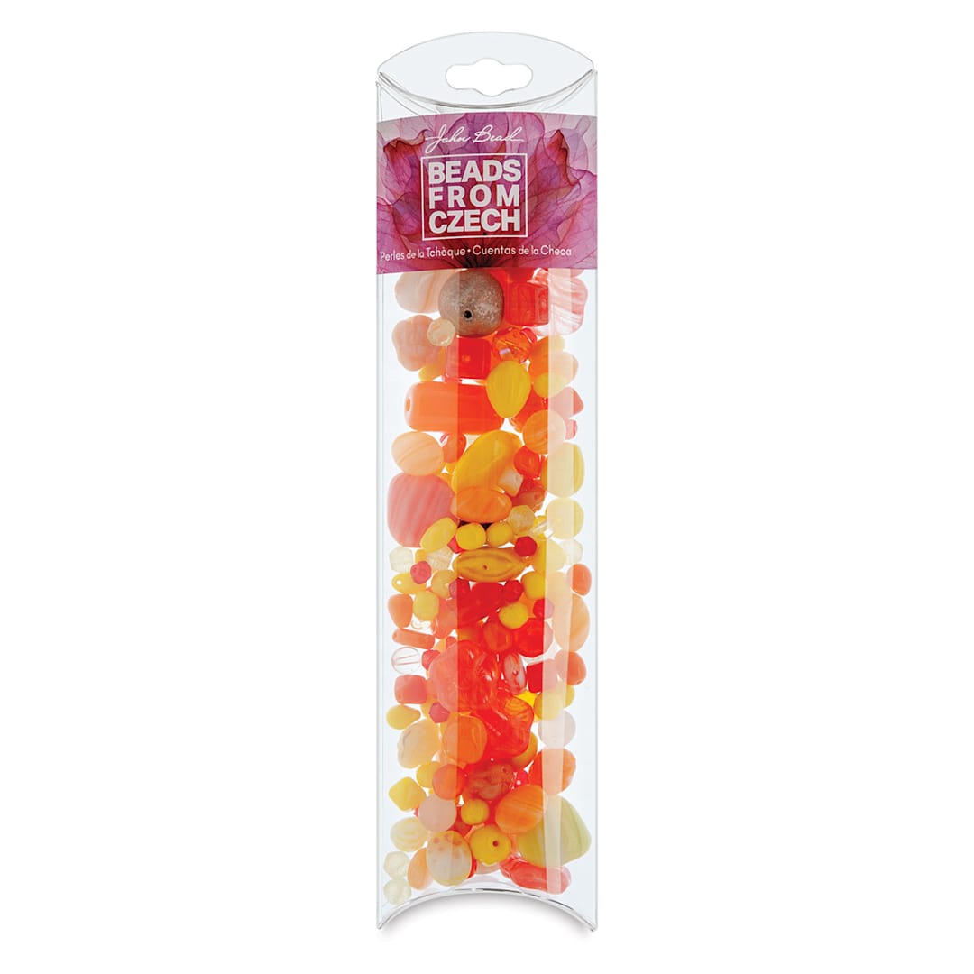 Open in modal - John Bead Czech Glass Bead Mix - Citrus Delight, 100 g