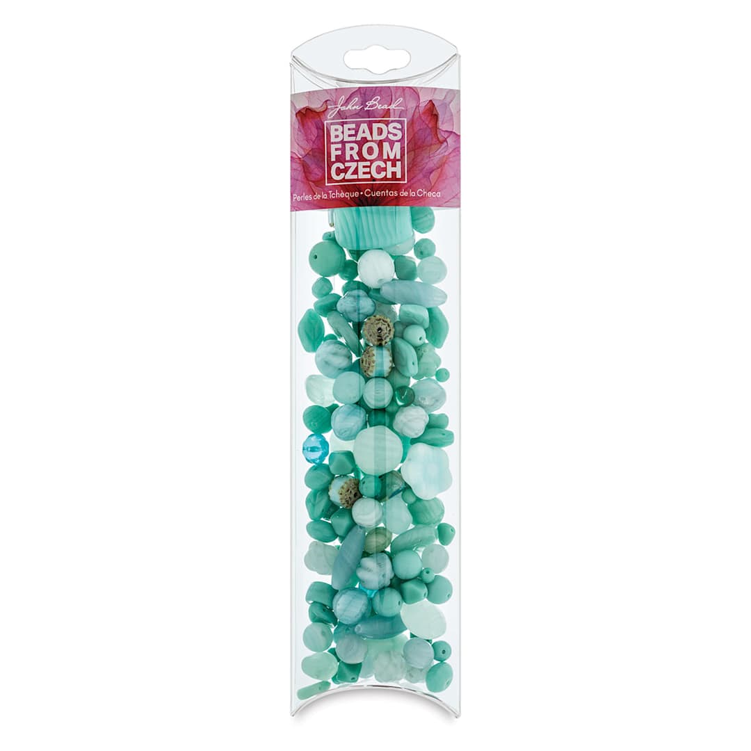 Open in modal - Czech Glass Bead Mixes - Pillow Box of Barbados Ocean Beads upright