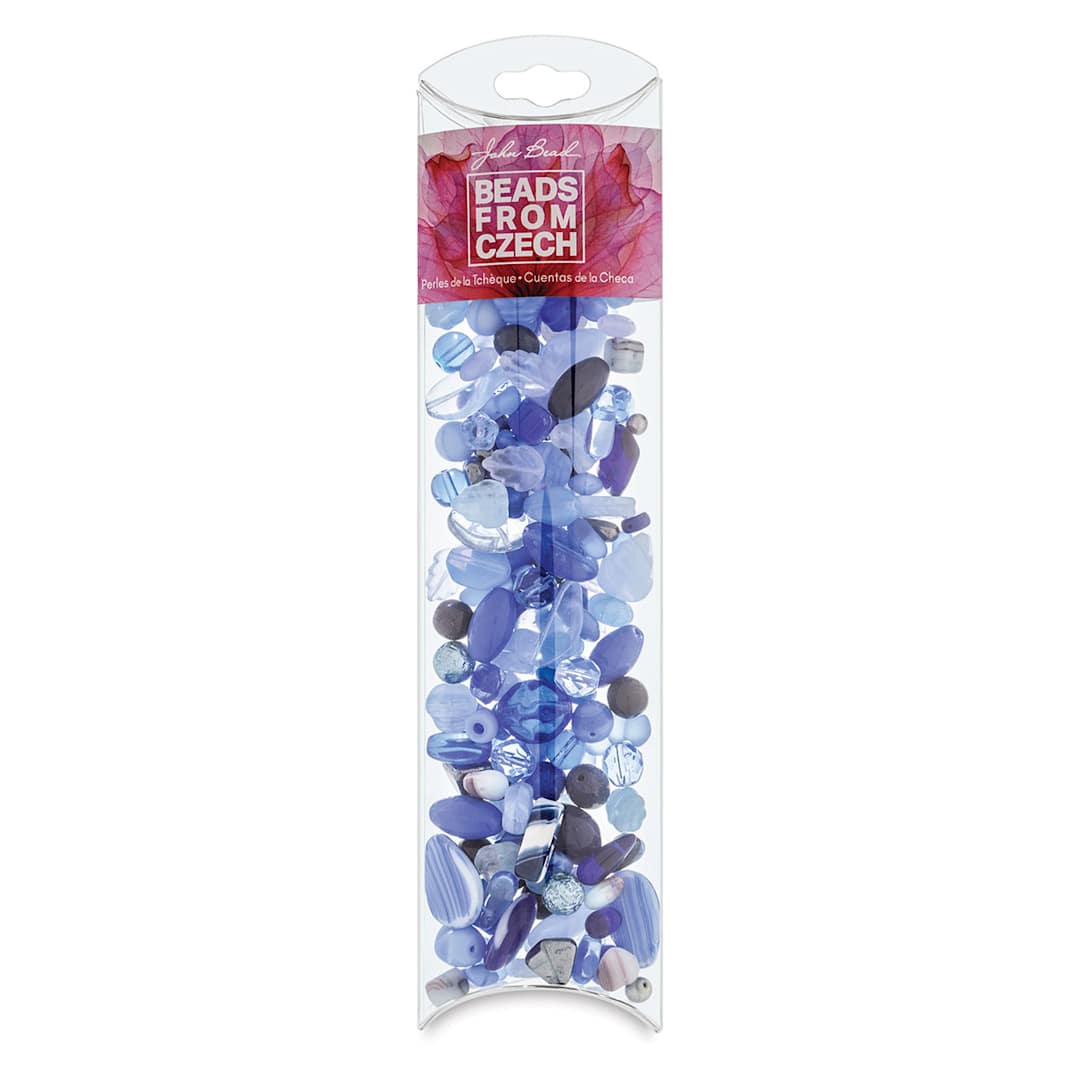 Open in modal - John Bead Czech Glass Bead Mix - Indigo, 100 g
