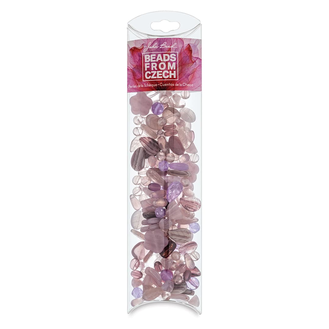 Open in modal - John Bead Czech Glass Bead Mix - Eggplant Souffle, 100 g