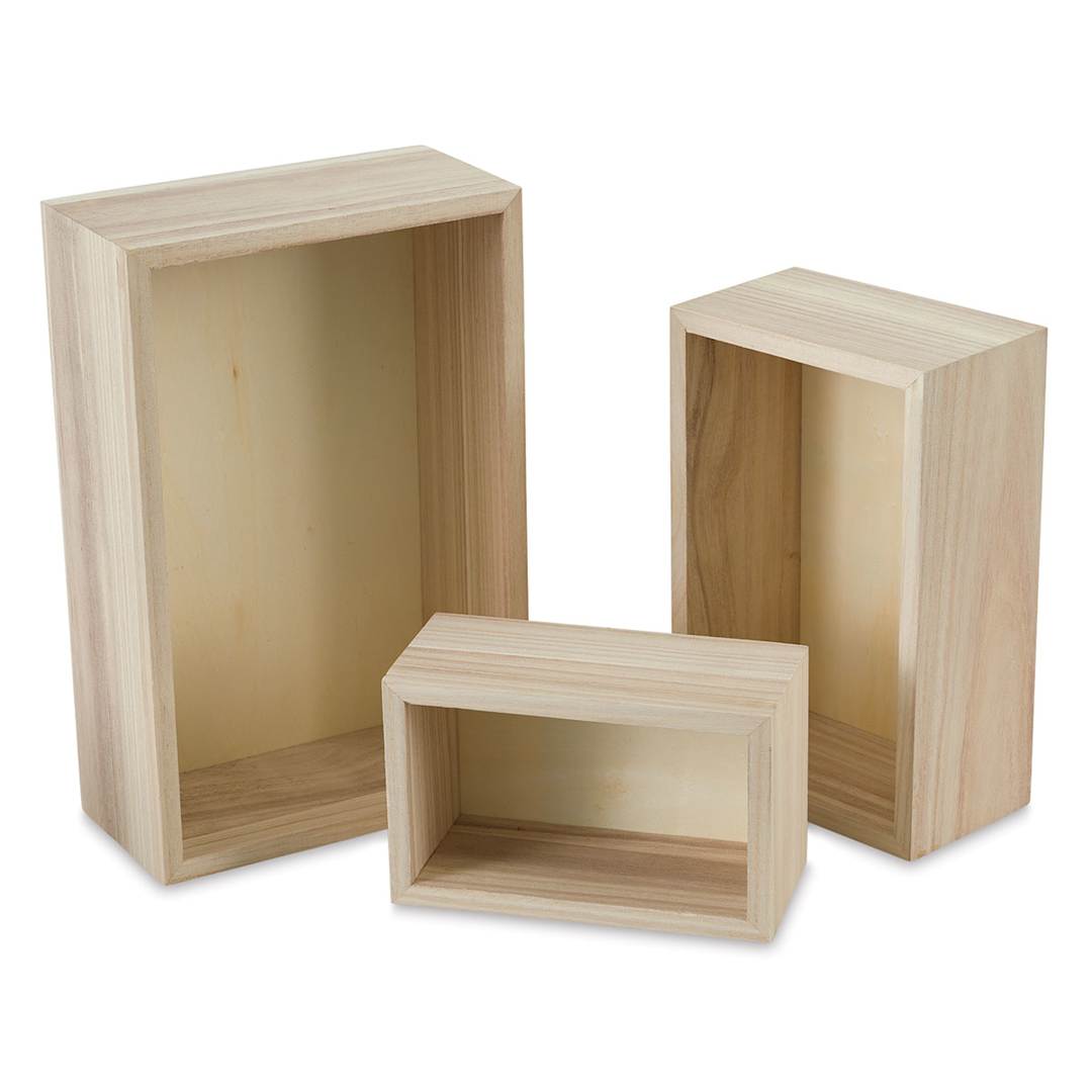 Open in modal - Darice Nested Wood Boxes