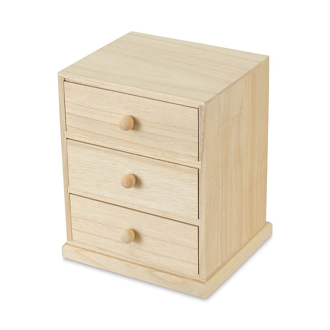 Open in modal - Darice Small Wood Cabinet with Three Drawers