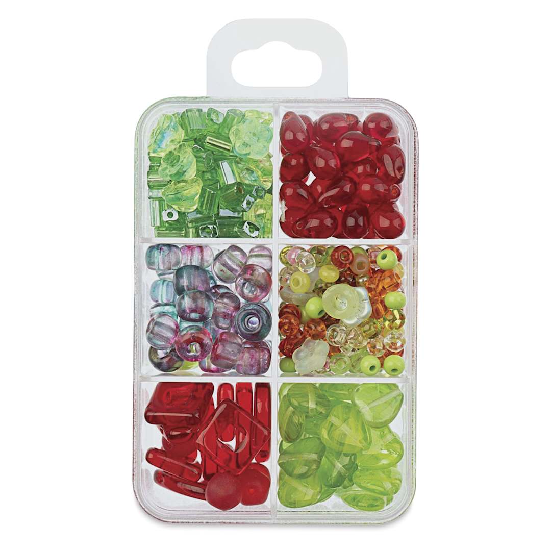 Open in modal - John Bead Czech Glass Bead Recipe Box - Candy Apple