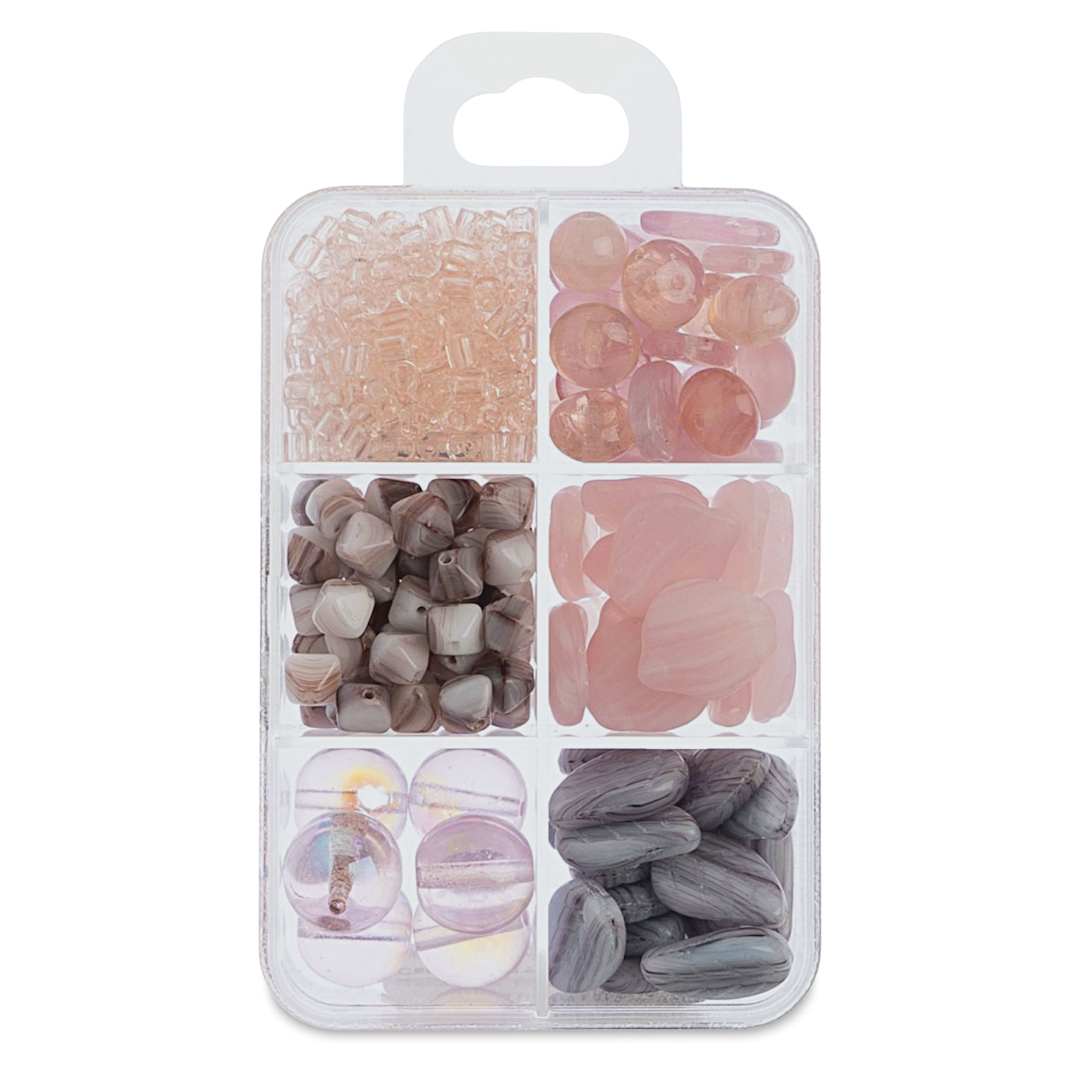 Open in modal - John Bead Czech Glass Bead Recipe Box - Cotton Candy - back